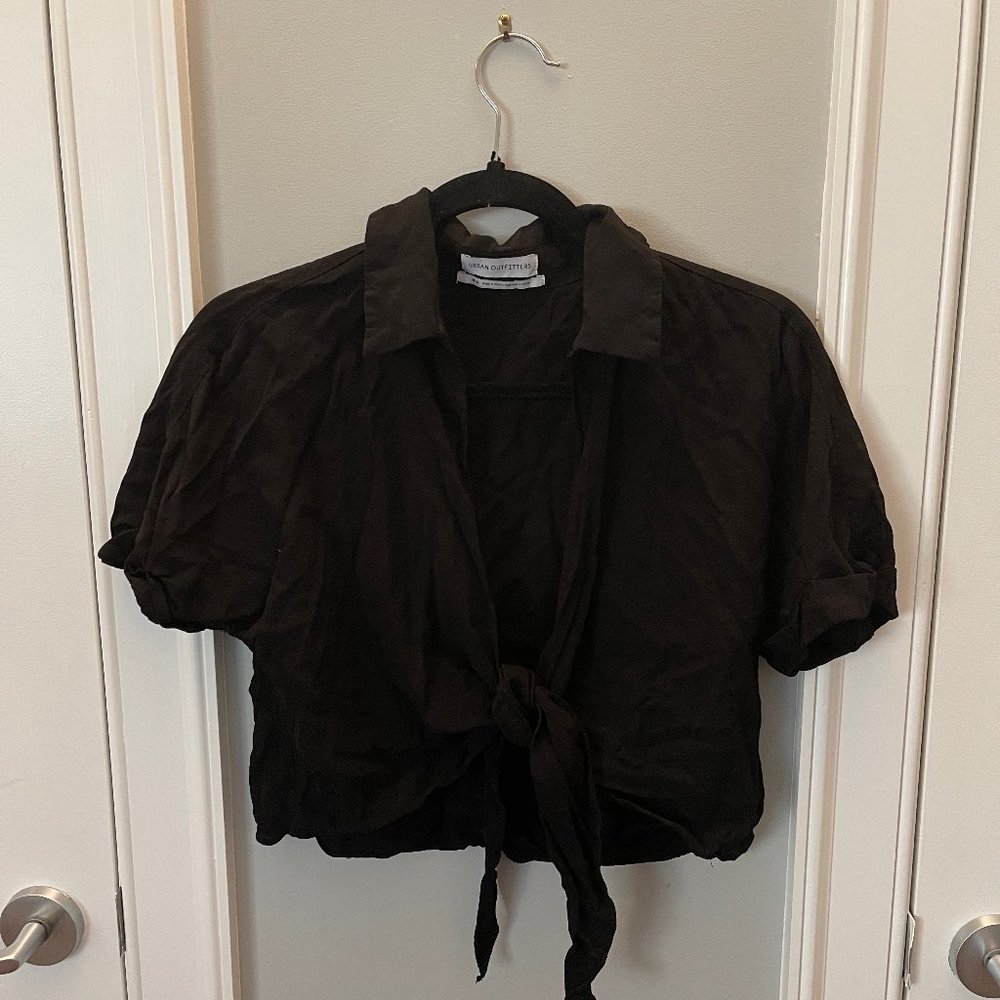 Crop Tie-Front Blouse